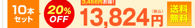 10本セット 20％OFF 13824円 送料無料